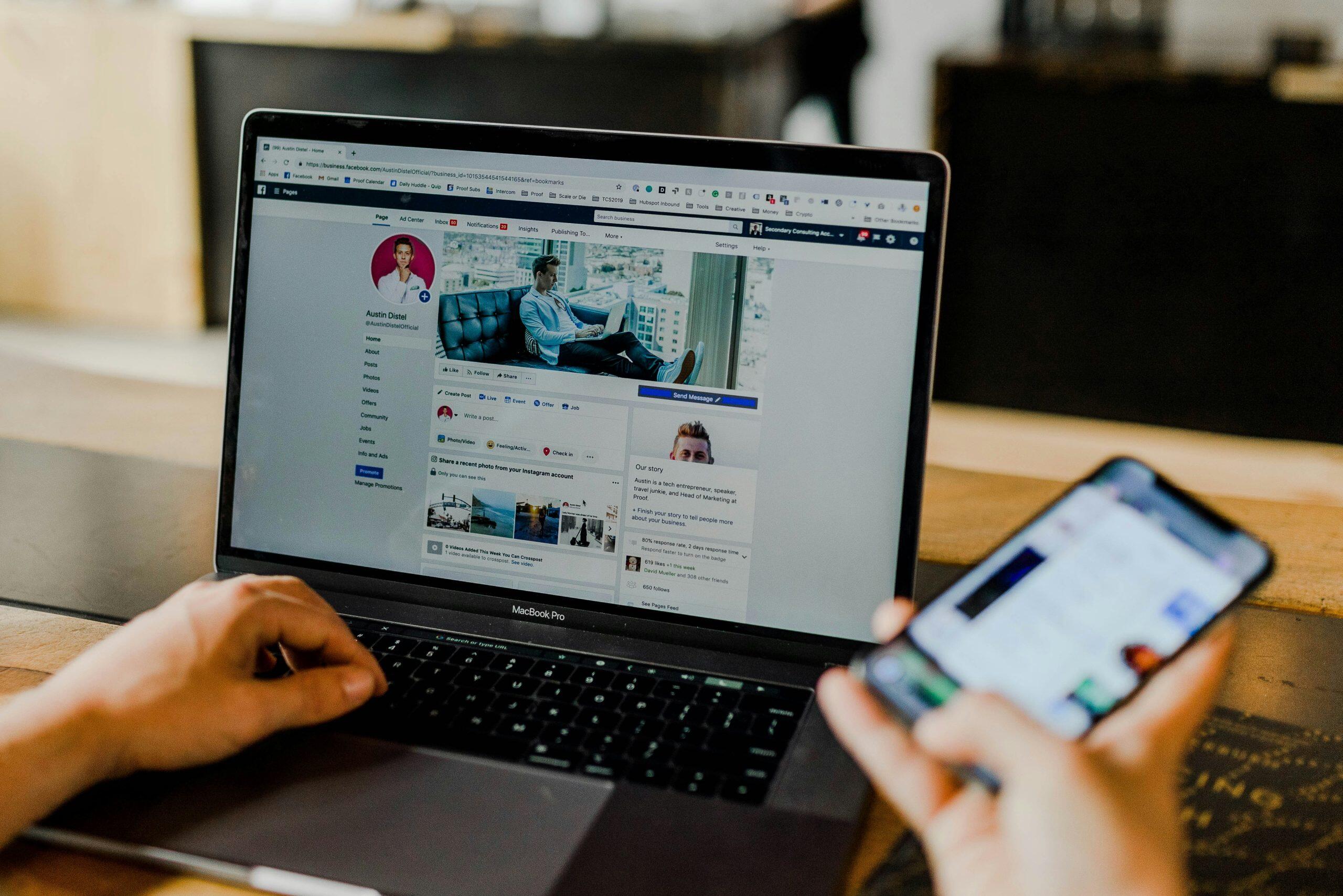 a person using a laptop to develop integrated marketing communications strategies