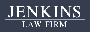 JENKINS LAW FIRM LOGO - WHITE ON BLUE