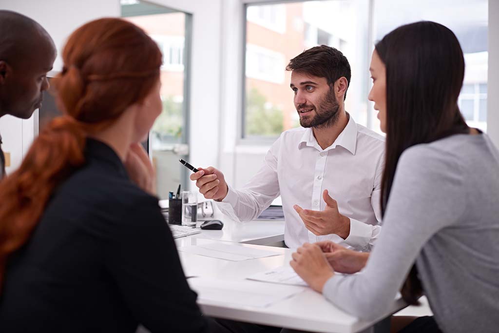 A small business team attends a training session in the workplace