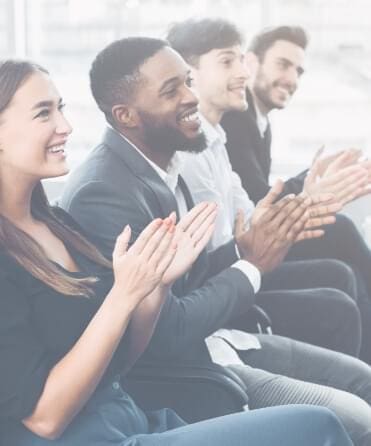 Small business owners attending a Small Business Expo event.