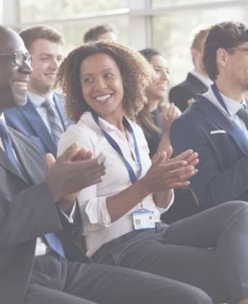 Small business owners attending a Small Business Expo event.